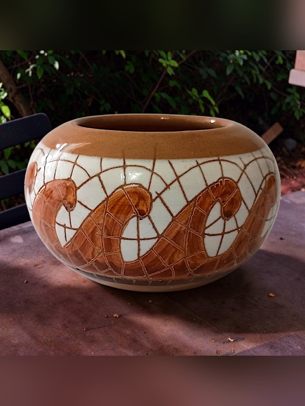 MINI Tile Affect Bowl Vase Mosaic Pottery Handmade Miniature Wave‎ Design Glazed - Picture 1 of 16